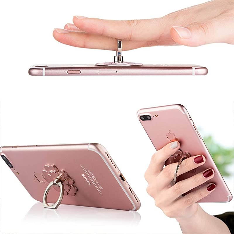 Ring Stand Holder Flower Finger Ring Grip Car Mount 360Rotation Kickstand Compatible for iXs X 8 7 7s 6 6s Samsung Galaxy S8 S7 S6 LG HTC Google Nexus4 Packs