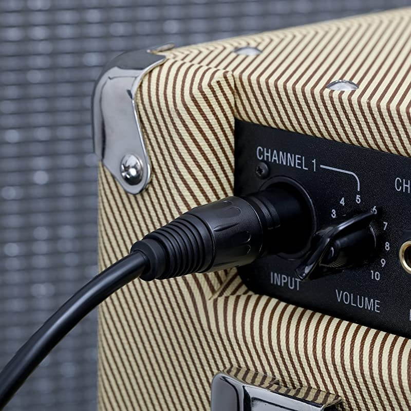 6 Feet XLR Cable 6ft Microphone Cable Male to Female XLR Patch Cables Mic Cord for Audio Pack of 6, Black