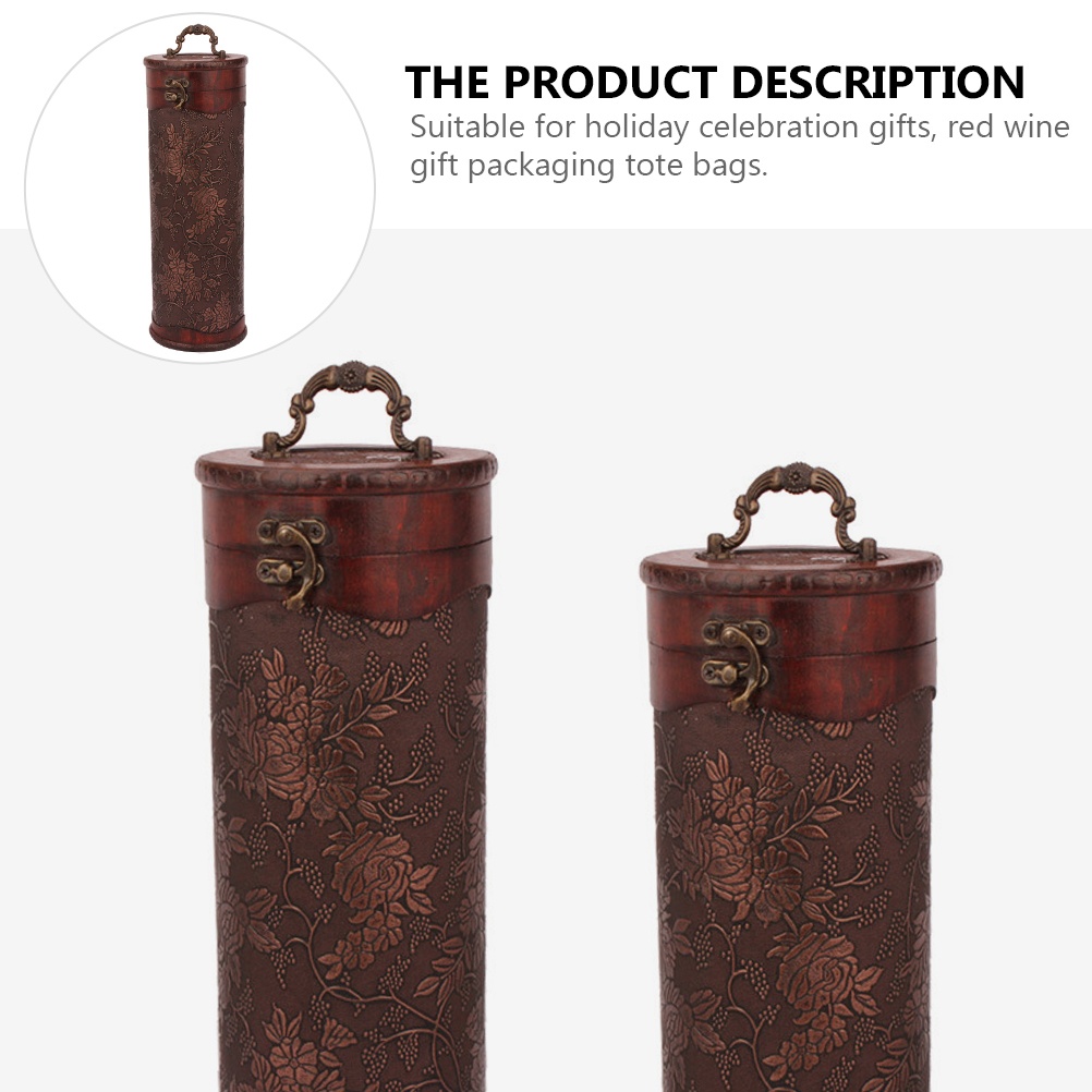 1Pc Wooden Wine Box Decorative Wine Storage Case Wooden Packing Box Gift