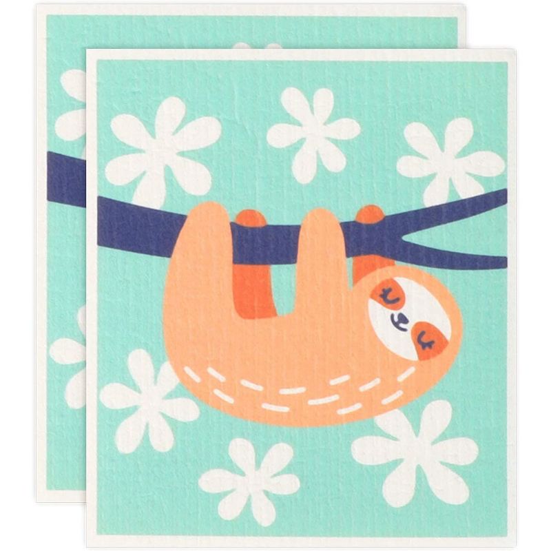 Swedish Dish Cloth 7.75" Thanksgiving Fall Set / 4 Dishcloth Kitchen Clean Up  -  Dish Cloth