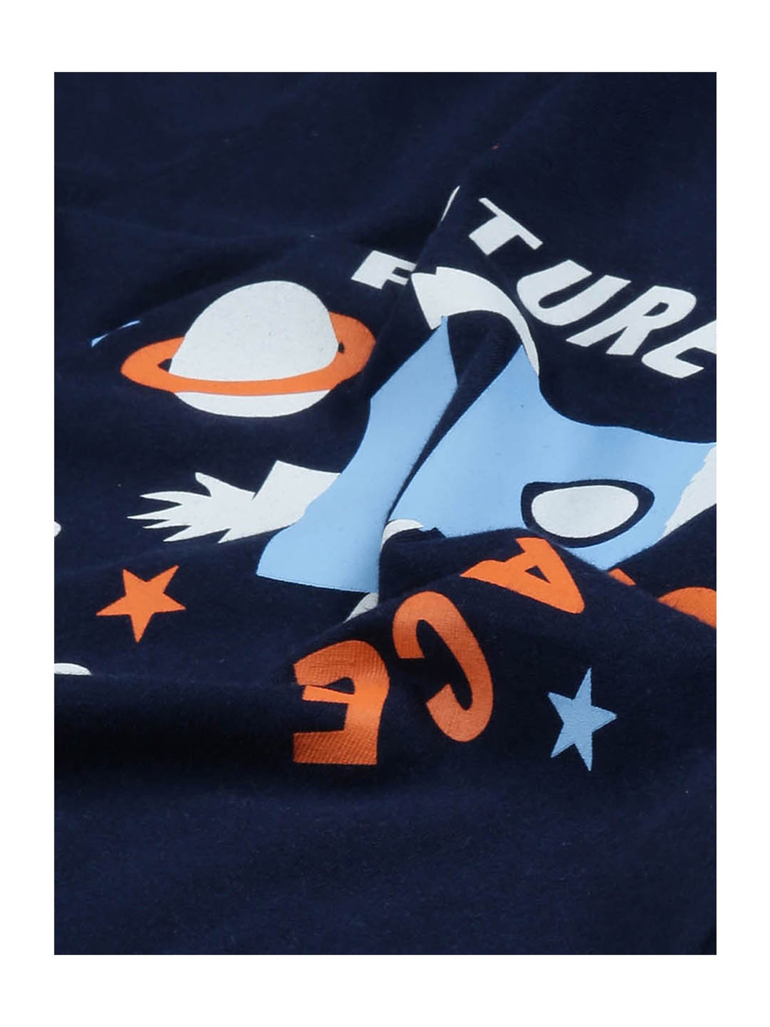 Plum Tree Kids Navy & White Printed T-Shirt (Pack Of 2)