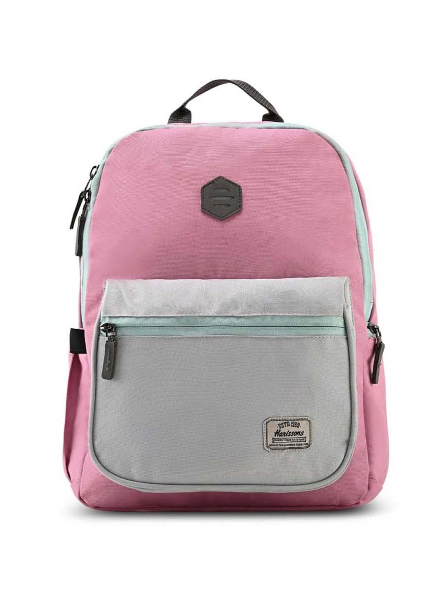 Harissons Zing Pink Polyester Solid Backpack - 27 Ltrs