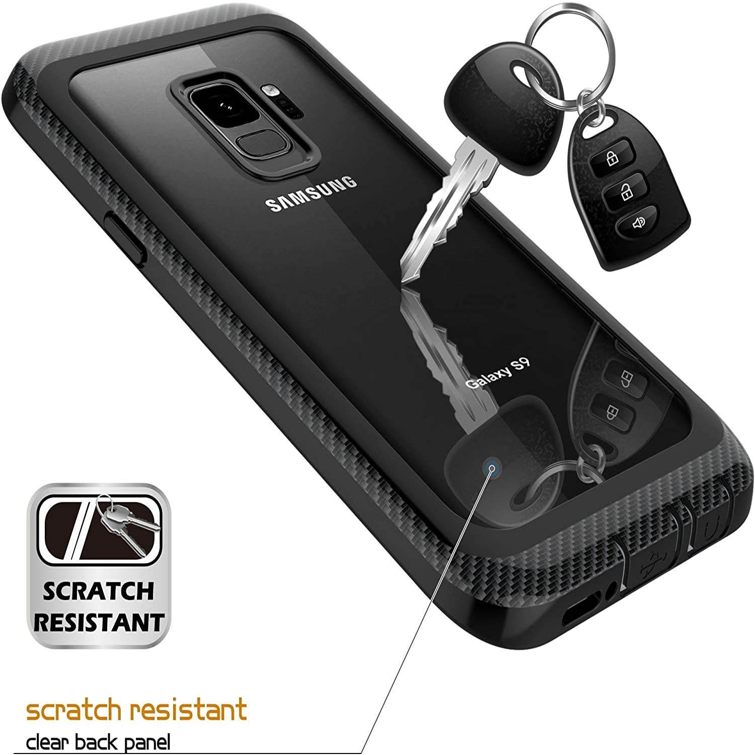 Samsung Galaxy S9 Case, Built-in Screen Protector Full Body Clear Cover Case Shockproof Heavy Duty Protective Case for Samsung Galaxy S9