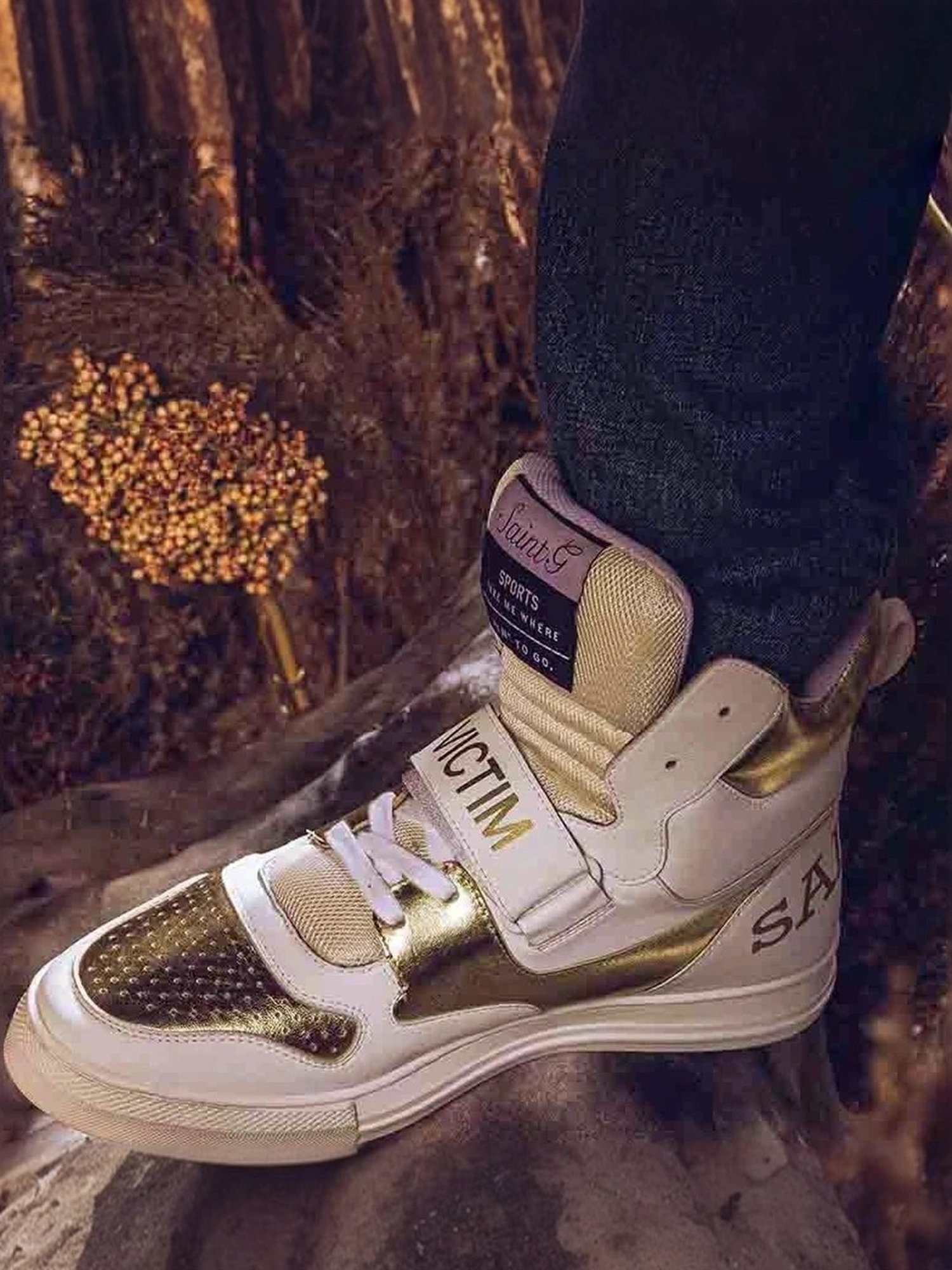 Saint G Men's Rowan Golden Ankle High Sneakers