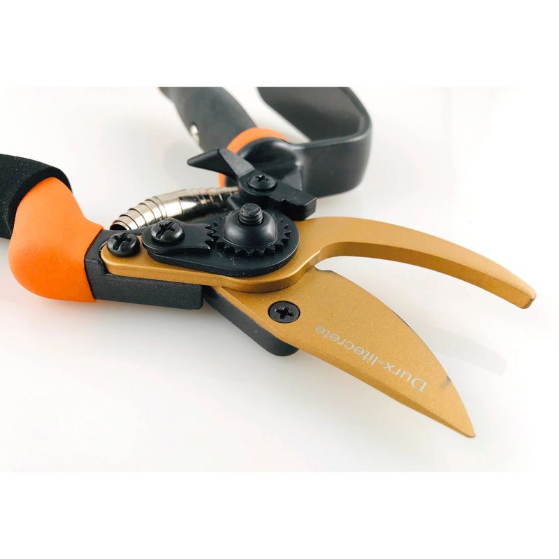 8.7" Aluminum Bypass Garden Pruning Shears Tangerine/Blue - Rosemead Home & Garden, Inc.