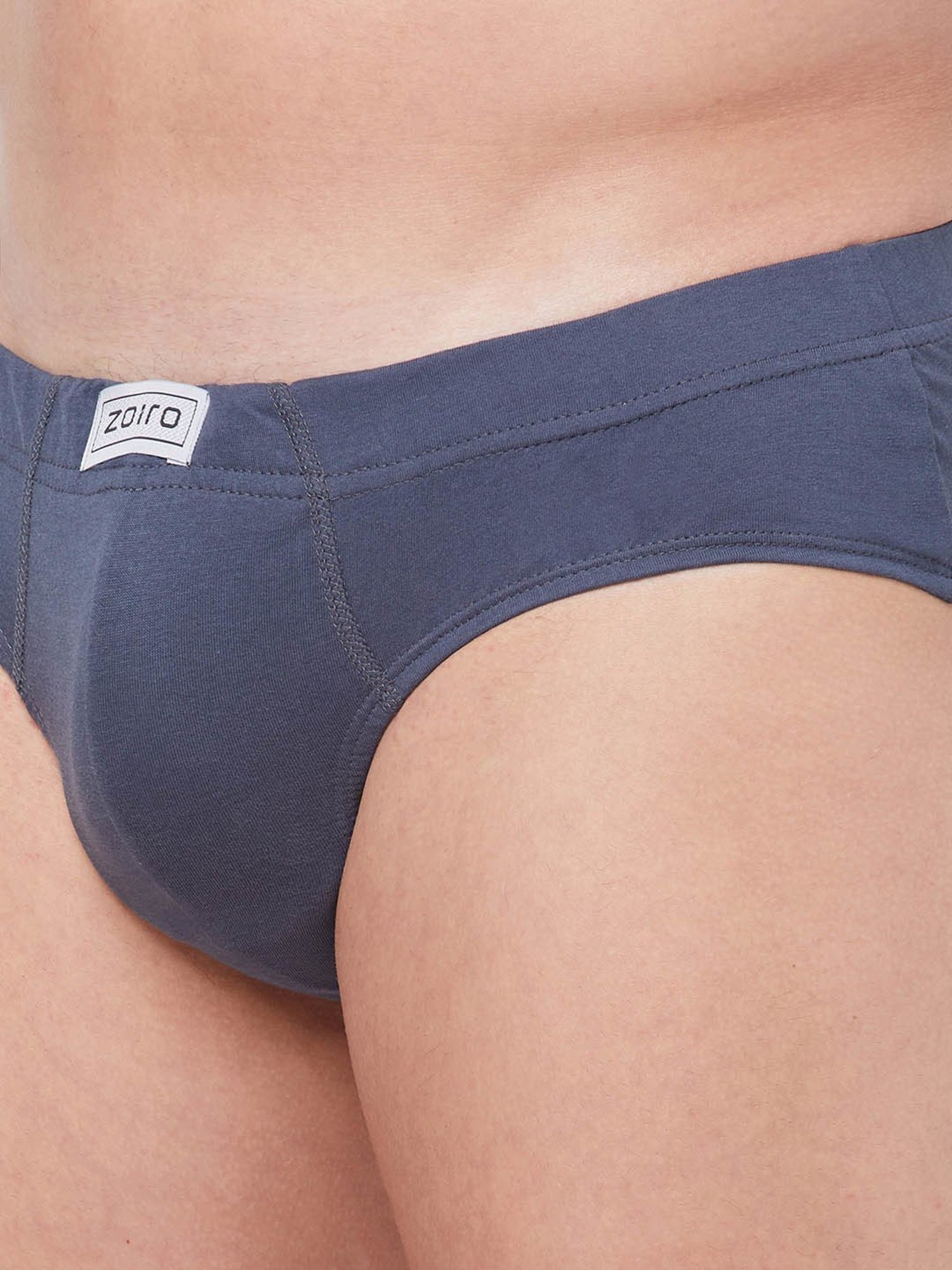 Zoiro Dark Slate & Burgundy Cotton Regular Fit Briefs - Pack Of 2