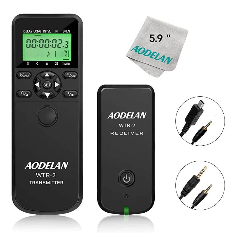 Remote Control Shutter Release Intervalometer with Lens Cloth for Olympus OMD EM10 Mark II Pen EPL8 PenF EPL6 for Panasonic Lumix DMCG7 G85 GH4