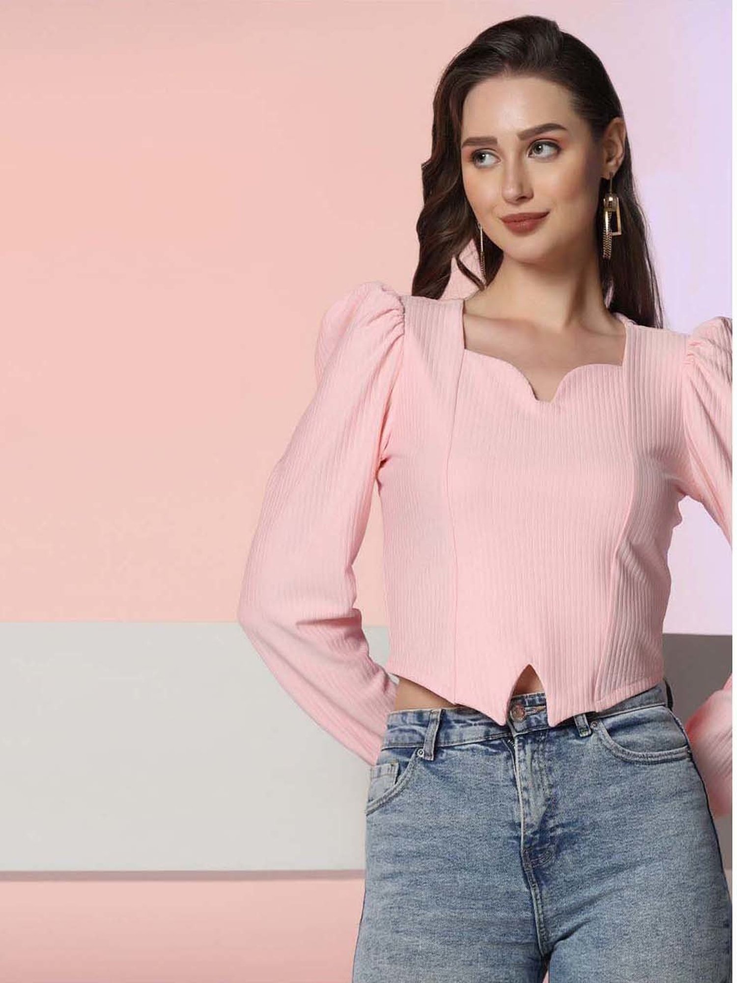 SELVIA Pink Regular Fit Top