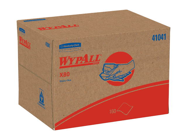 WypAll X80 Reusable Wipes (41041), Extended Use Cloths BRAG Box Format, Blue, 160 Sheets / Box; 1 Box / Case