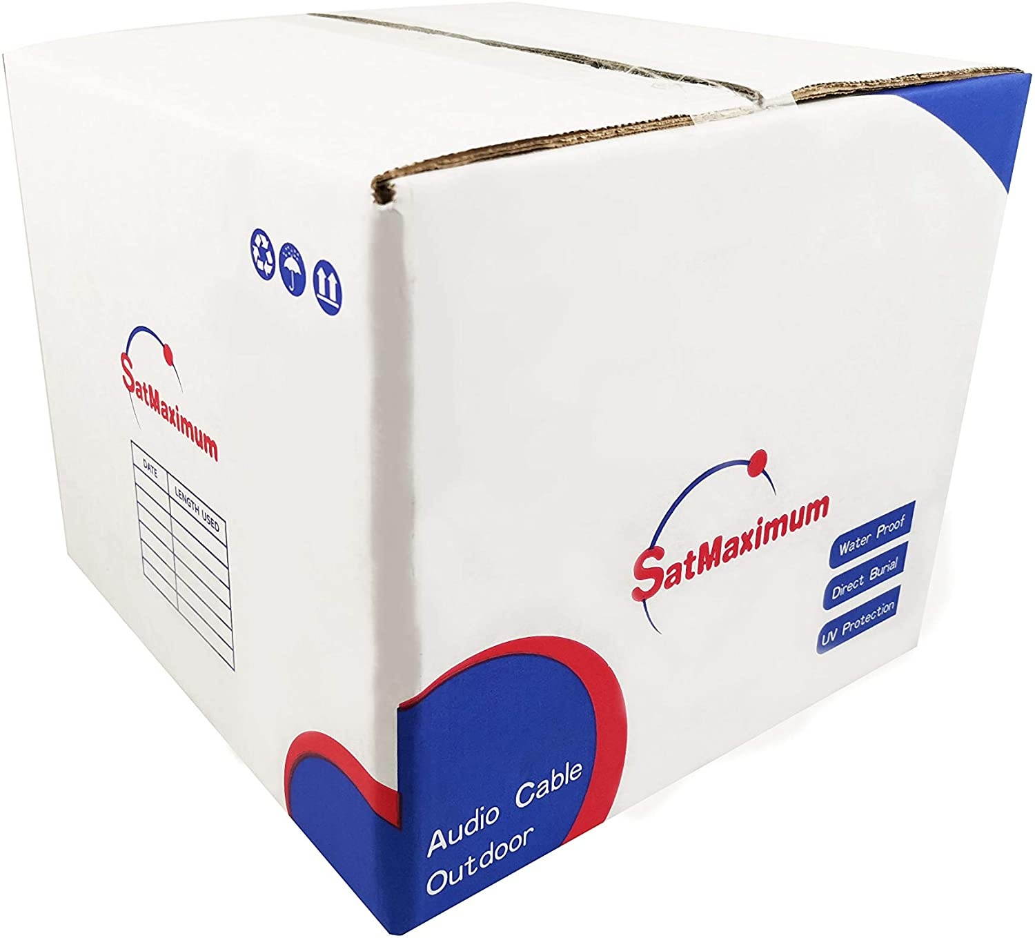 Satmaximum Outdoor Speaker Cable 14 AWG Direct Burial UV Protection Rated Audio Water Proof Wire (500 Feet 14/2)