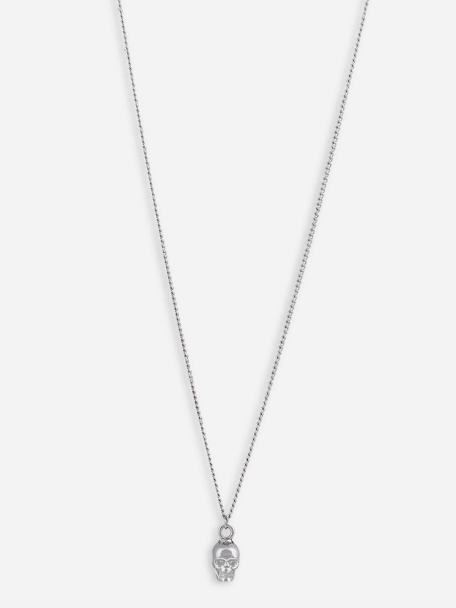 The Bro Code Silver-Plated Skull Charm Pendant Necklace for Men