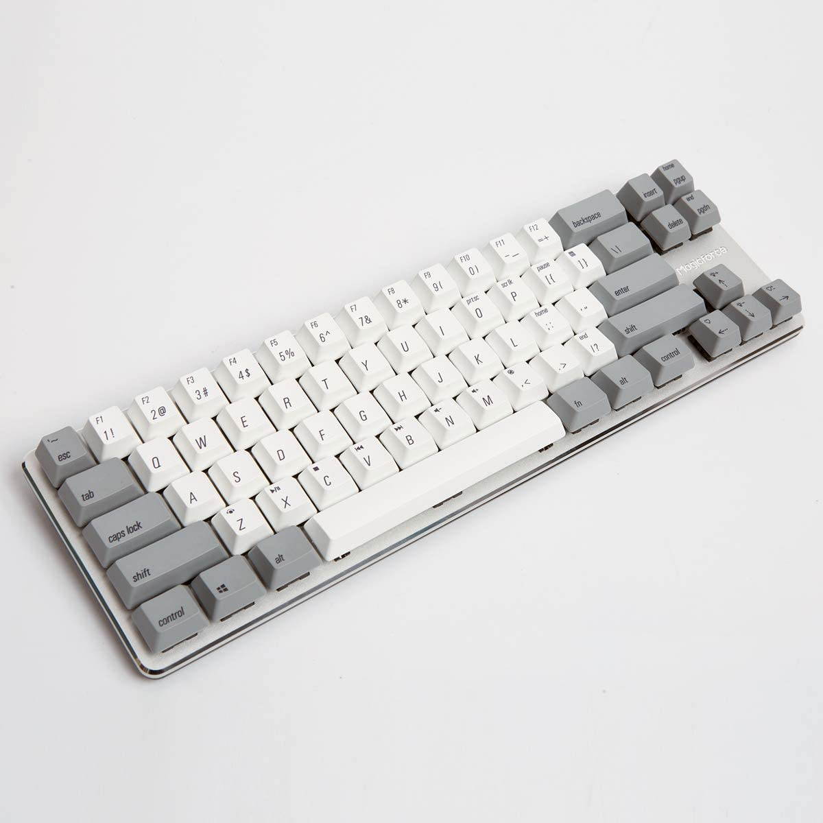 Mechanical Keyboard Gaming Keyboard Kailh Blue Switch Wired Backlit PBT Keycaps Mini Design (60%) 68 Keys Keyboard Magicforce by Qisan(White Gray Combo)