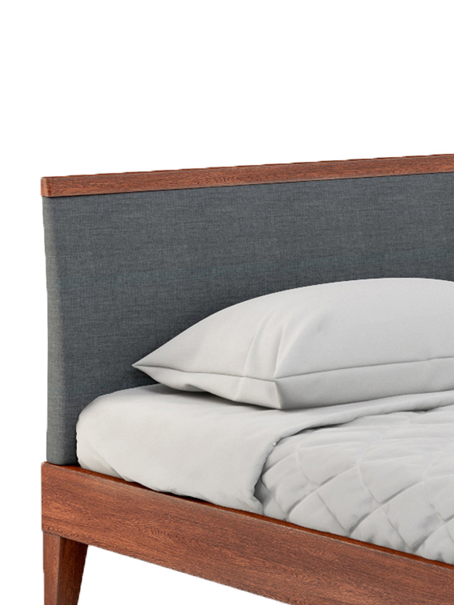 Pure Garren Solid Wood King Size Bed in Brown Finish