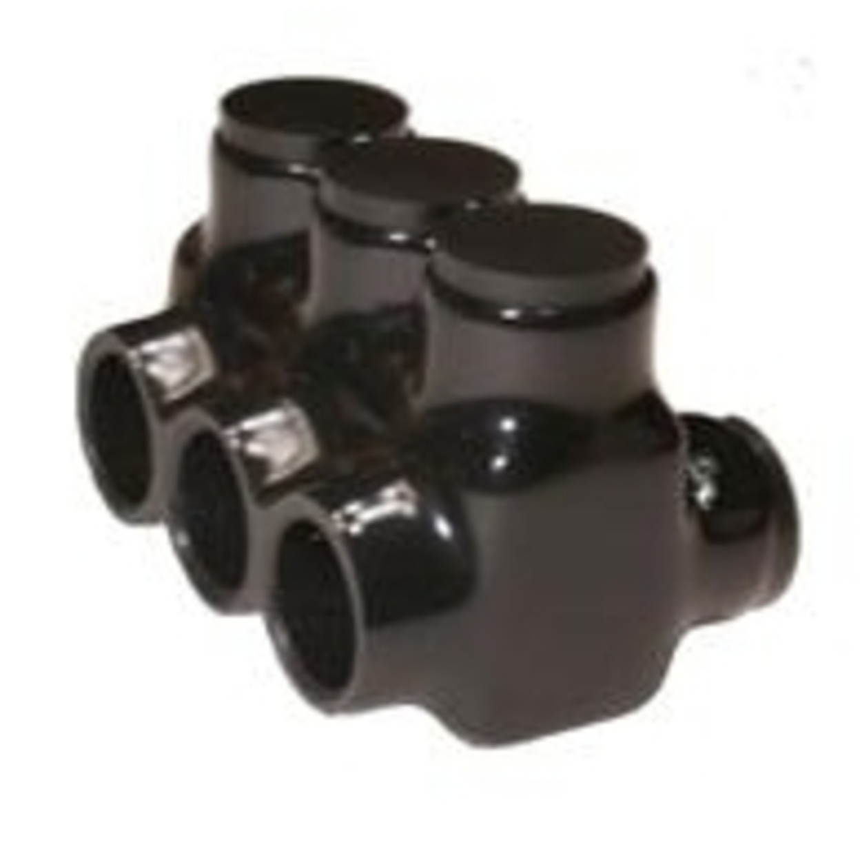 morris products 97643 multicable connector, insulated, dual entry, black, 3 ports, 250  6 wire range, 5/16" allen hex 3 ports, 250  6 wire range, 5/16" allen hex