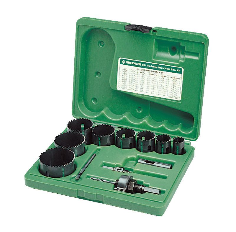 Greenlee 50034804 11-Piece Bi-Metal Hole Saw Kit for 3/4 in. to 2-1/2 in. Conduit