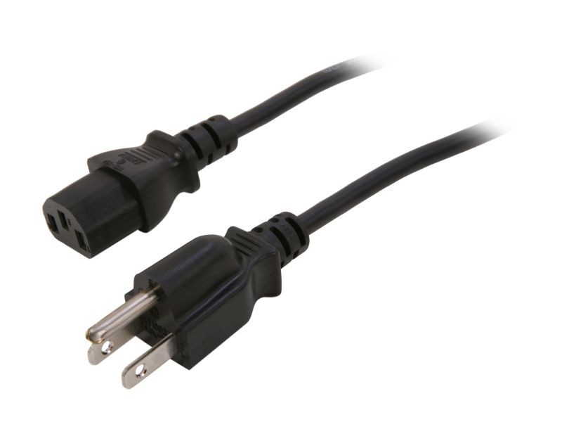 BYTECC Model POWERCORD-6K 6 ft. 18AWG Power Cord w/ 3 Conductor PC Power Connector - Black
