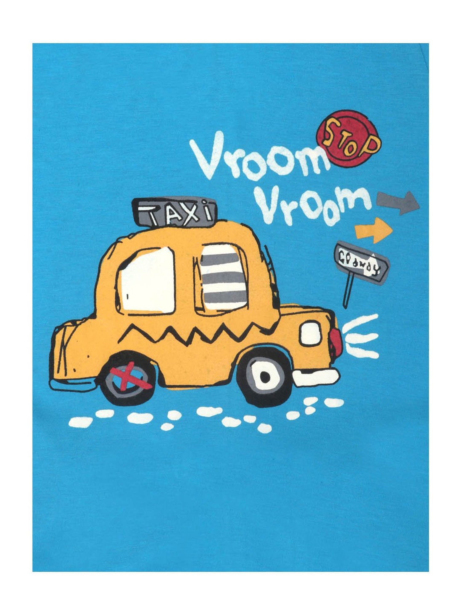 Lazy Shark Kids Navy & Blue Printed  T-Shirt with  Shorts