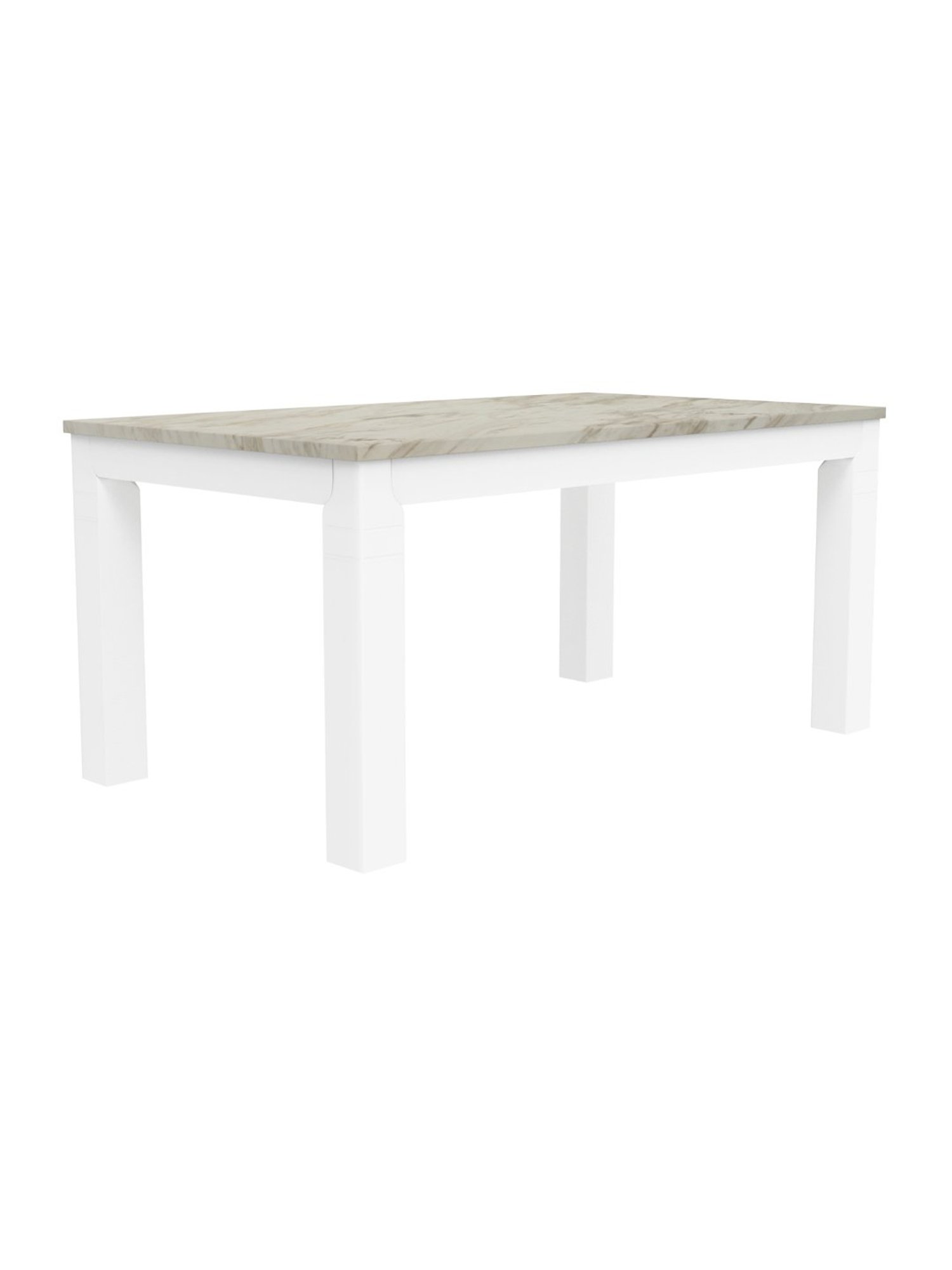 Godrej Interio Ivana White Rubber Wood 6 Seater Rectangular Dining Table