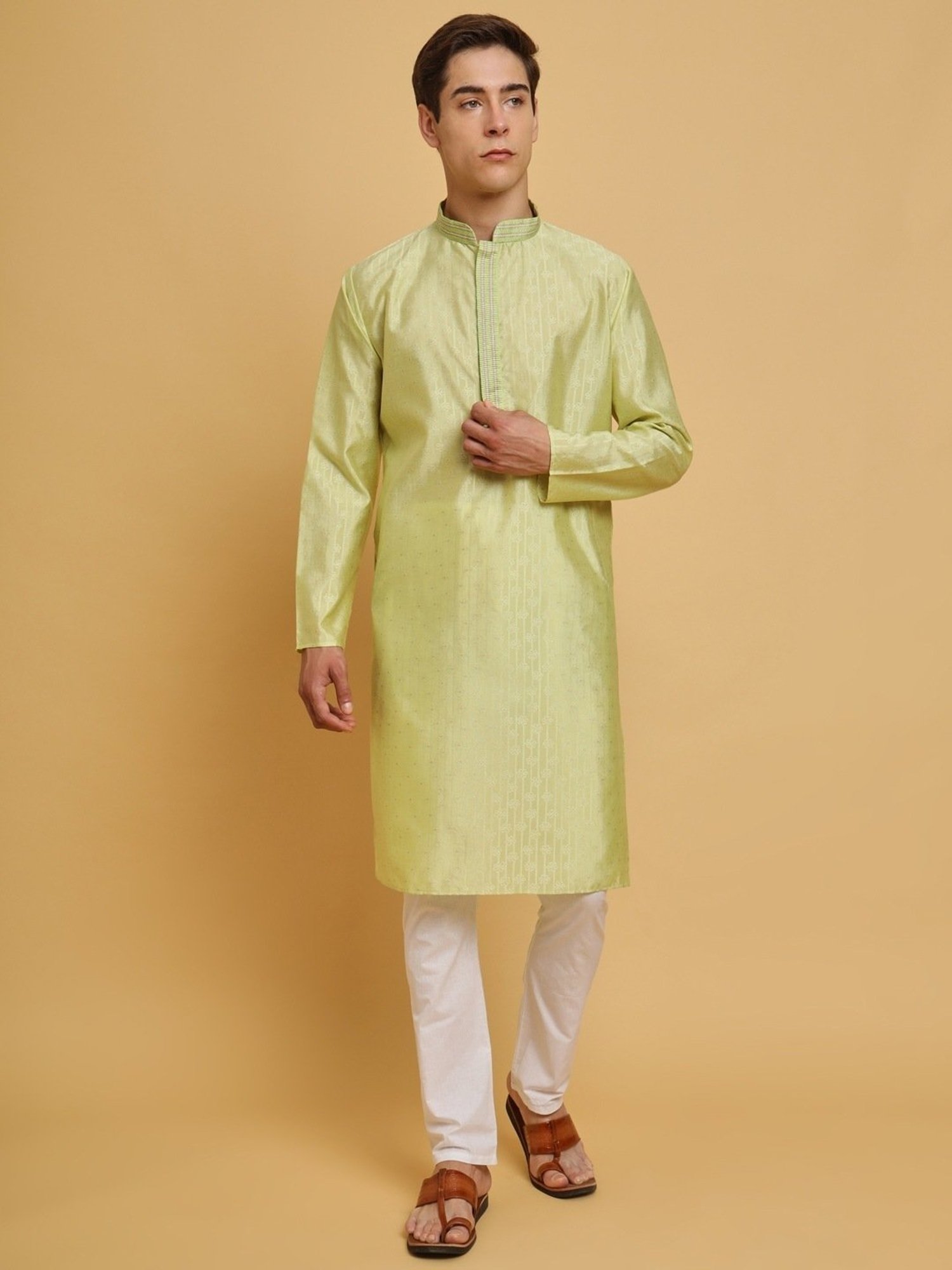 SWAGG INDIA Green Regular Fit Kurta