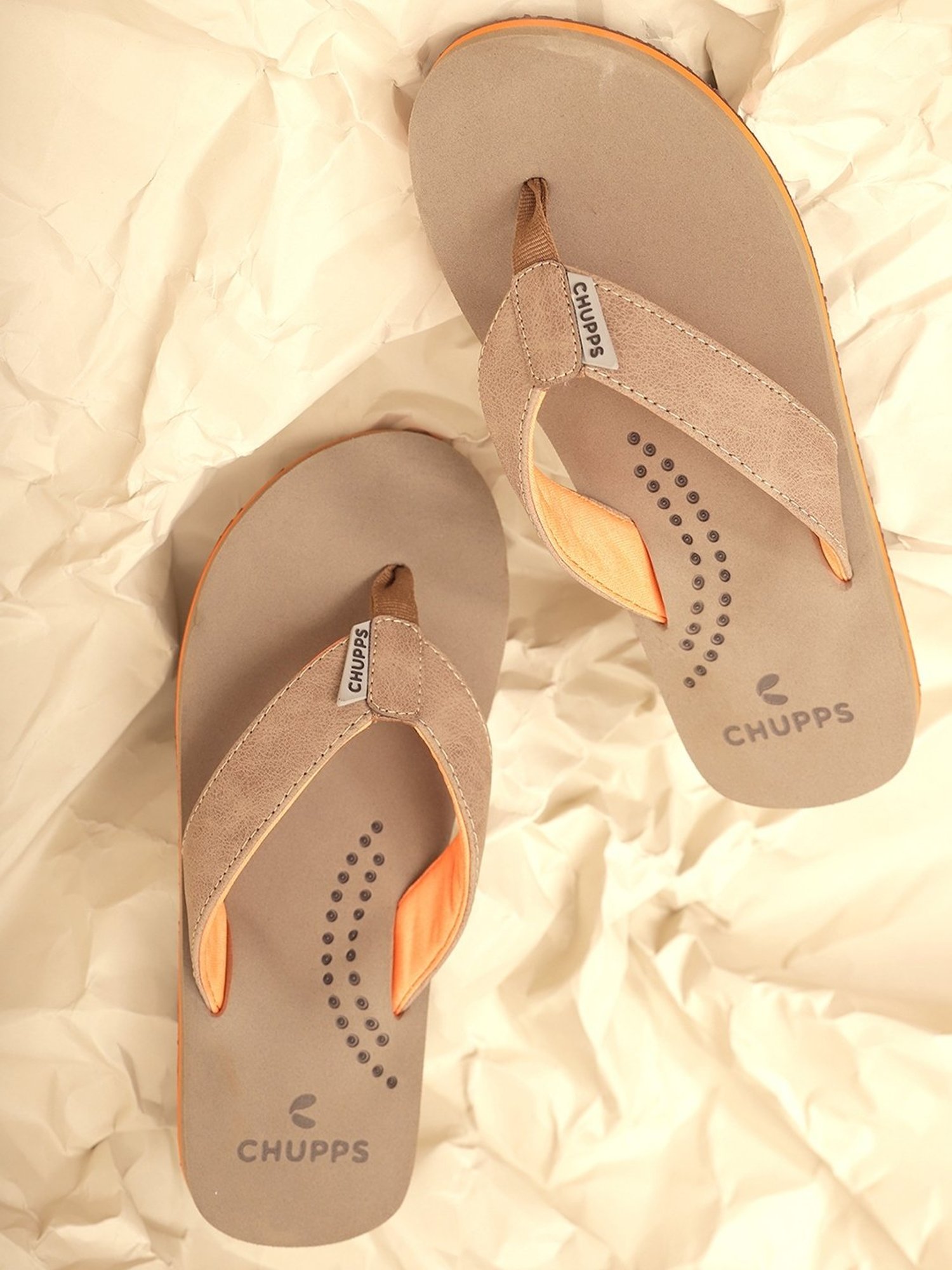 Chupps Men's Brown Flip Flops