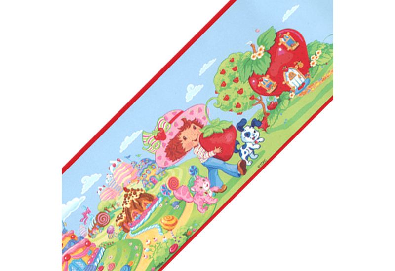 12ft Self Stick Wall Border Accent Roll - Strawberry Shortcake..