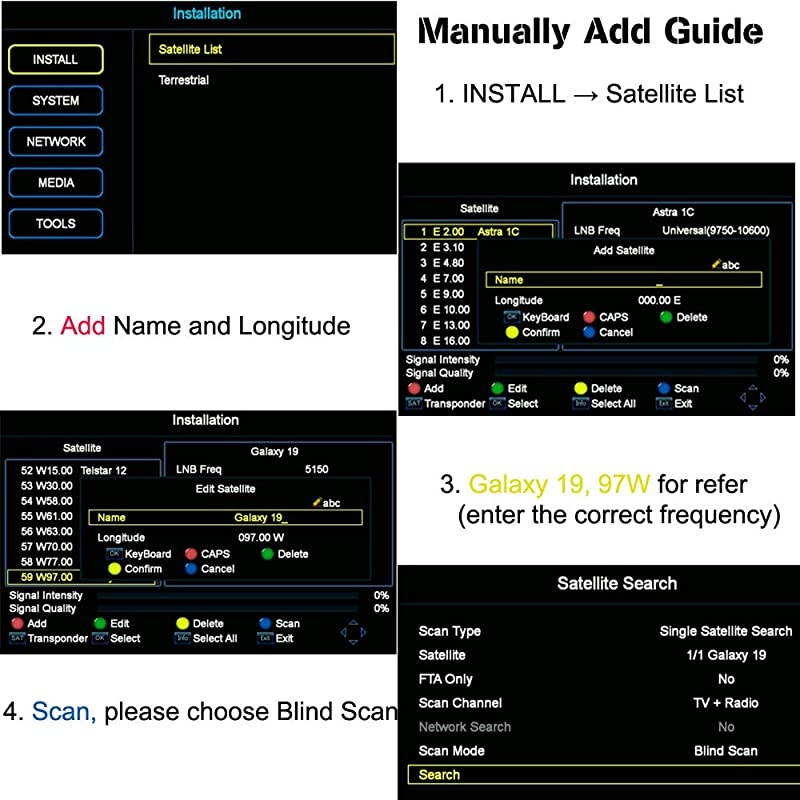 V7 Plus HD Free to air Satellite Receiver FTA DVB-S2/T2 Built-in Galaxy 19 Digital TV Sat Decoder with Antenna WiFi USB Full HD 1080P H.265 HEVC Support YouTube PVR CCcam