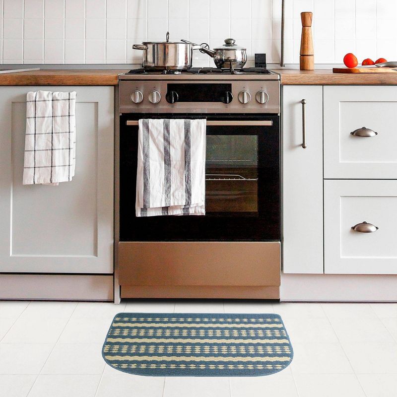 18.1"x29.9" Hudson Slice Bath Mat Blue/Beige - Home Dynamix