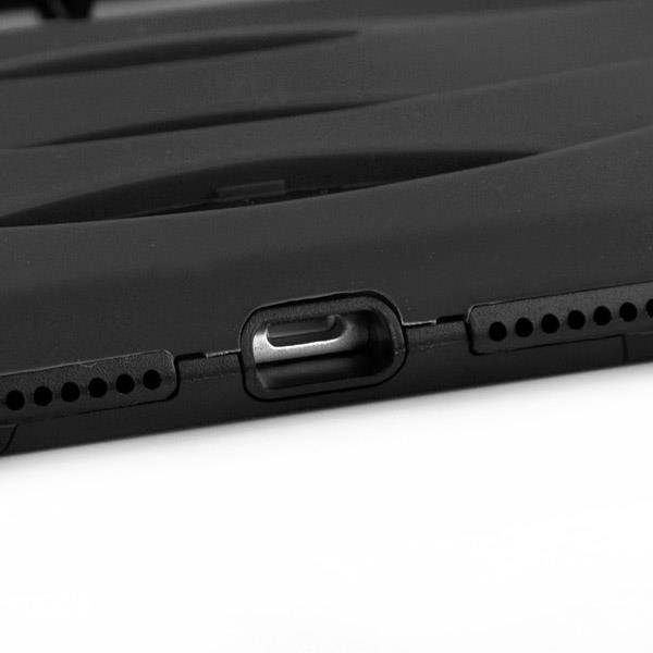 Shockproof Hybrid Silicone and Plastic Stand Protective Case with Touch Screen Film for iPad Air 2 ( iPad 6 ) - Black