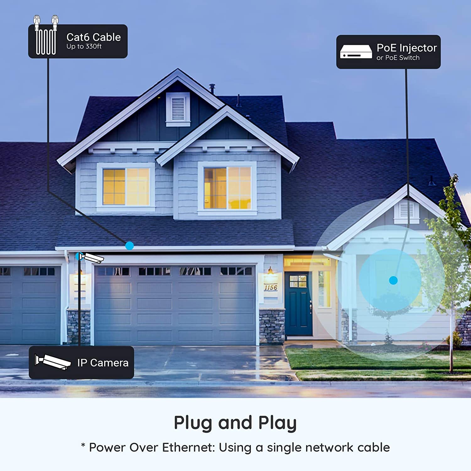 REOLINK PoE IP Camera Outdoor 5MP HD Video Surveillance Work with Google Assistant, Audio IR Night Vision Motion Detection SD Card Slot