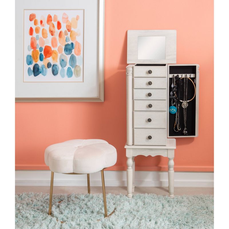 Obrecht Jewelry Armoire Off White - Powell Company