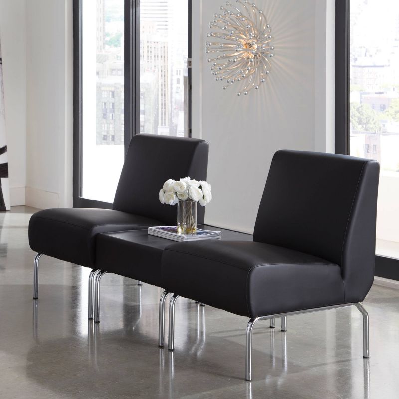 Armless Modular Lounge Chair Black - OFM