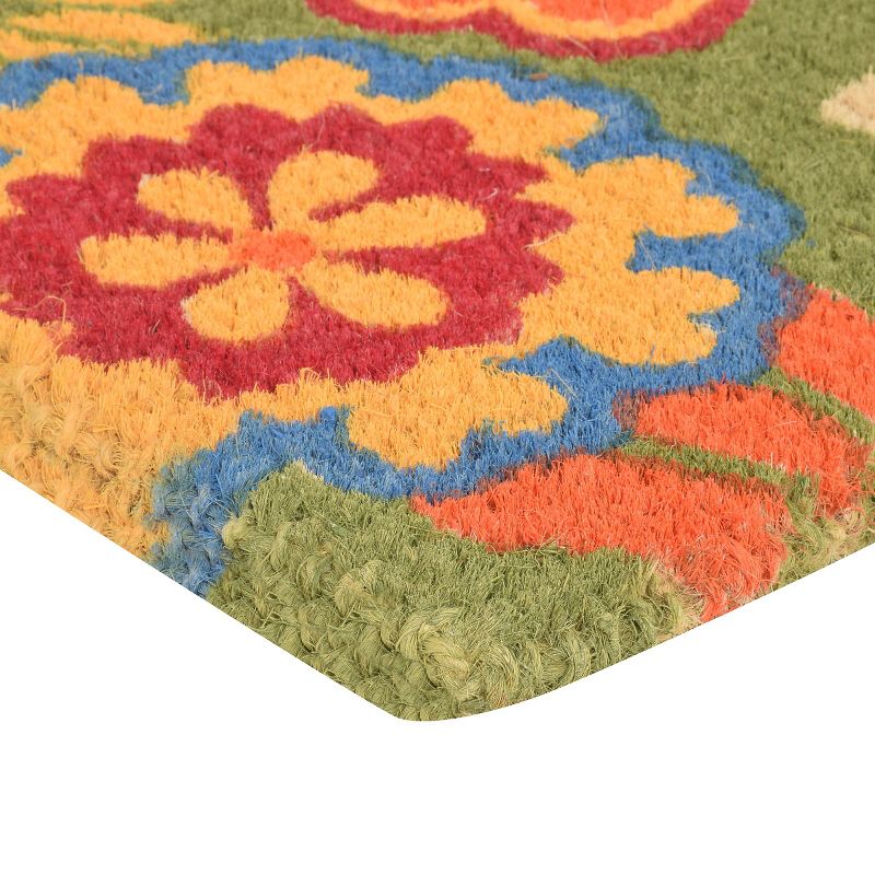 HomeTrax Coir Mat Doormat - Summer Flower (18" x 30")