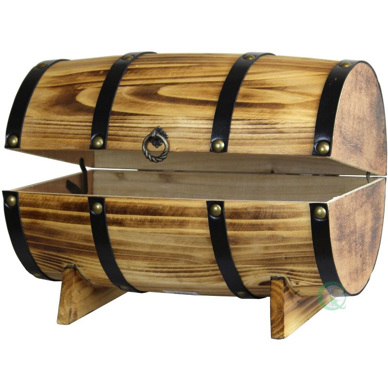 Vintiquewise Wooden Barrel Treasure Chest
