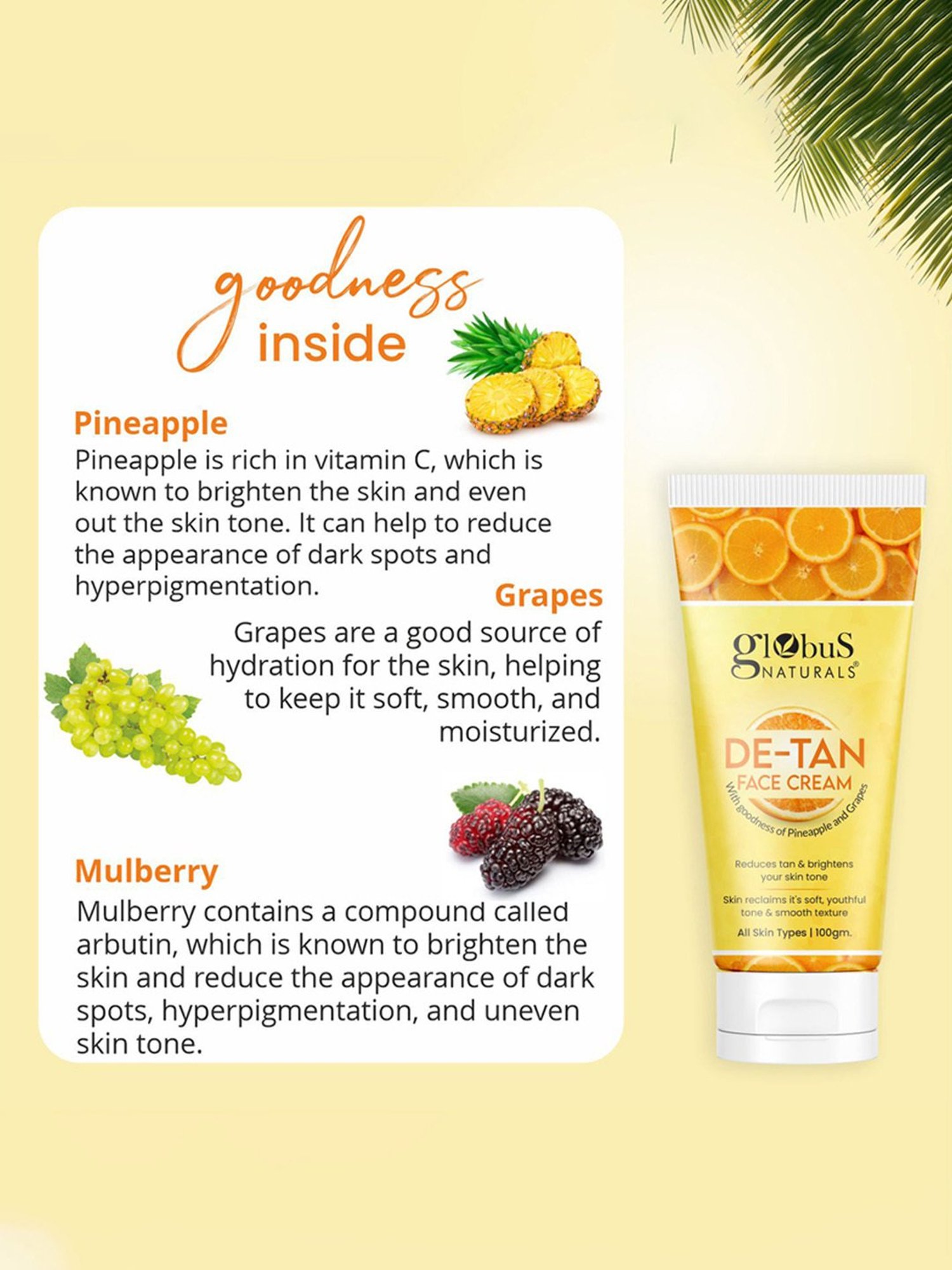 Globus Naturals De-Tan Face Cream - Pack of 5