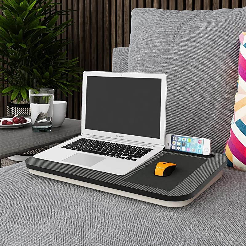 Lap Desk for Laptop with Builtin Mouse Pad and Cellphone Tablet HolderFits up to 15 LaptopGrey