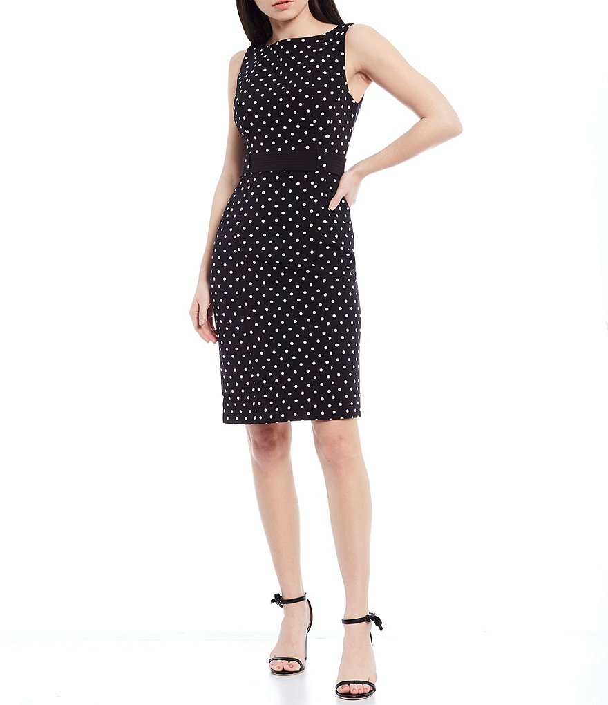 LDT Annemarie Stretch Crepe Dotted Sleeveless Dress