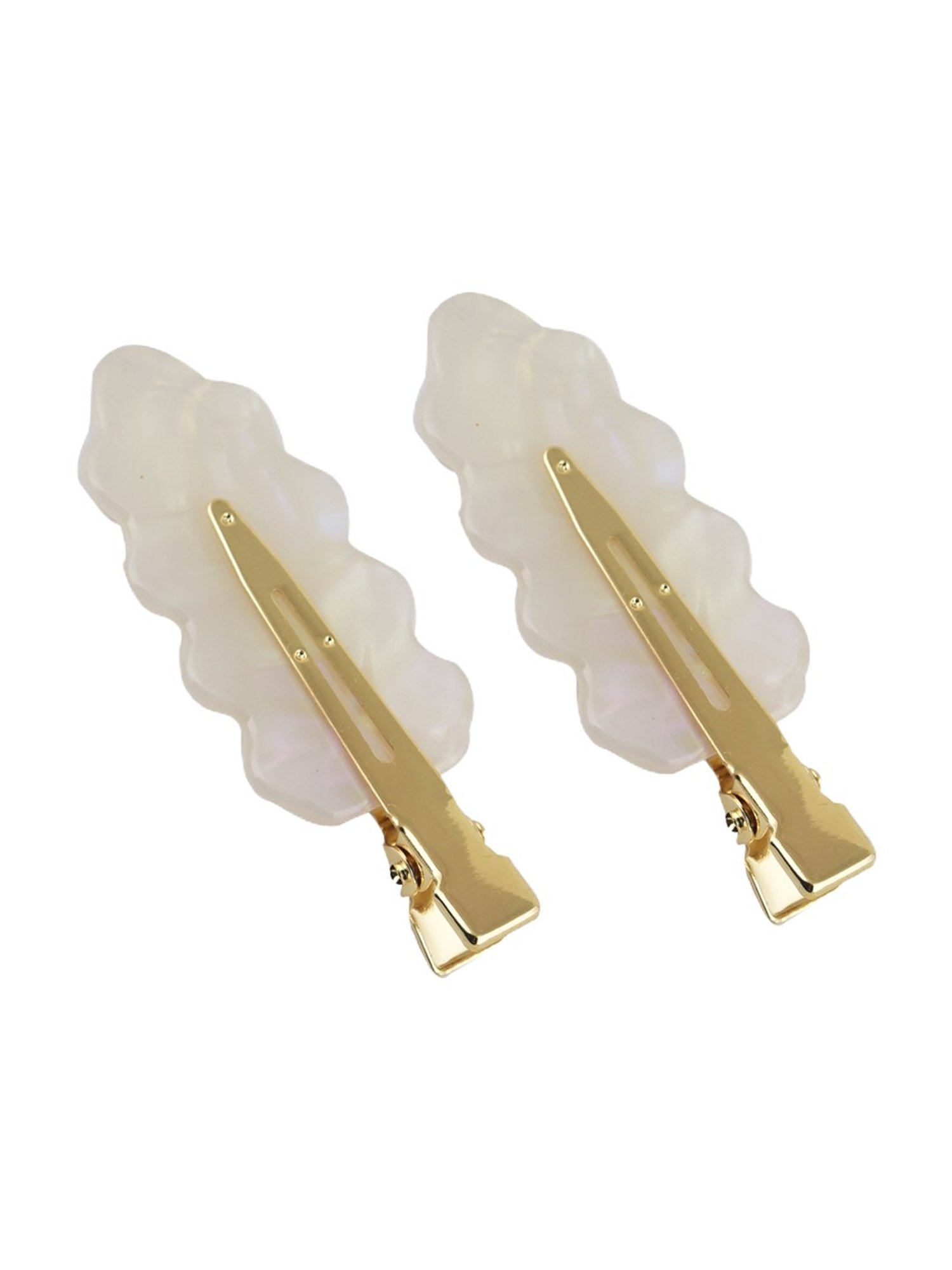 GUBB Pearl Leaf Hair Clips for Women - Pack of 2