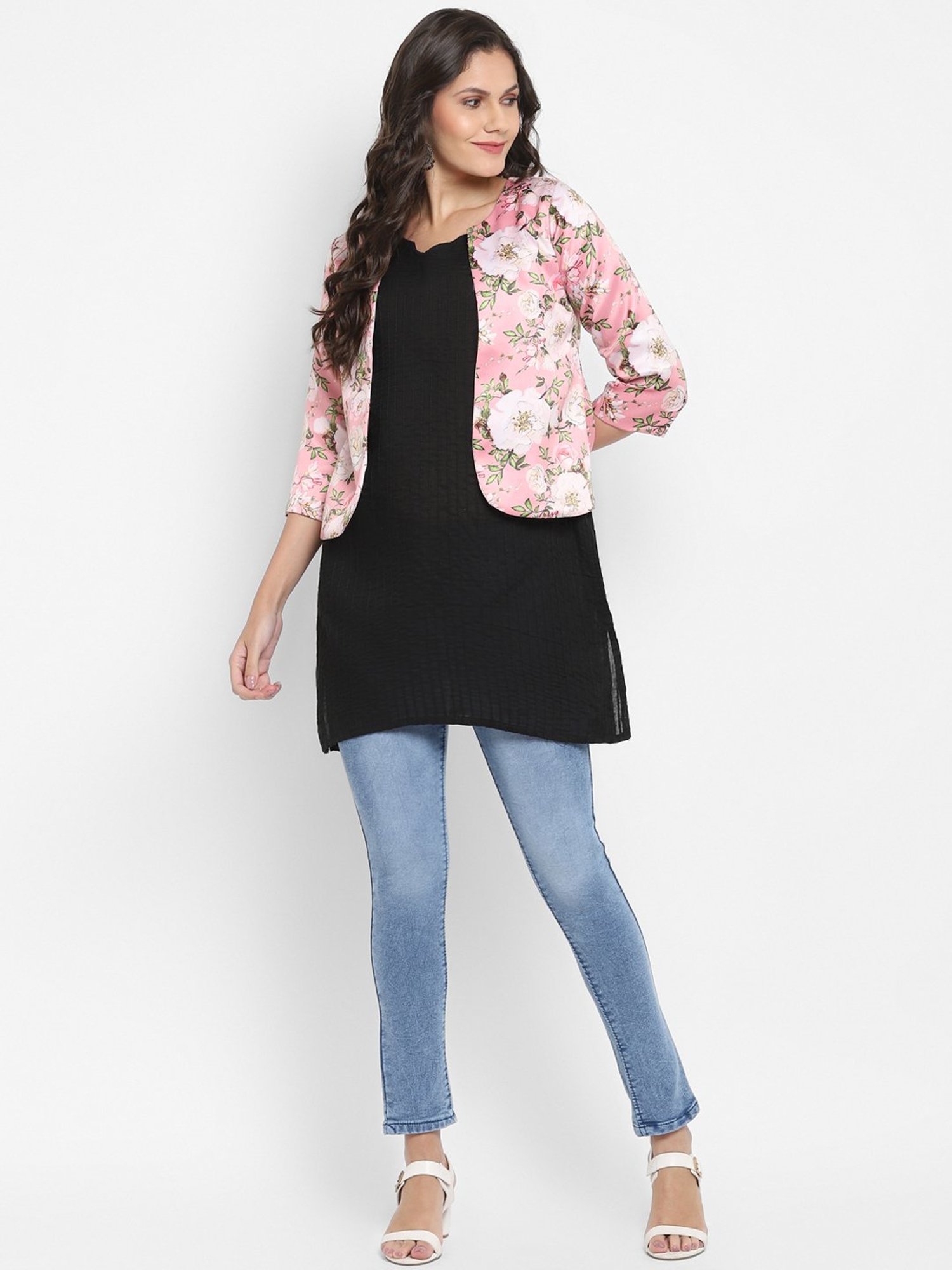 Hangup Pink Printed Shrug