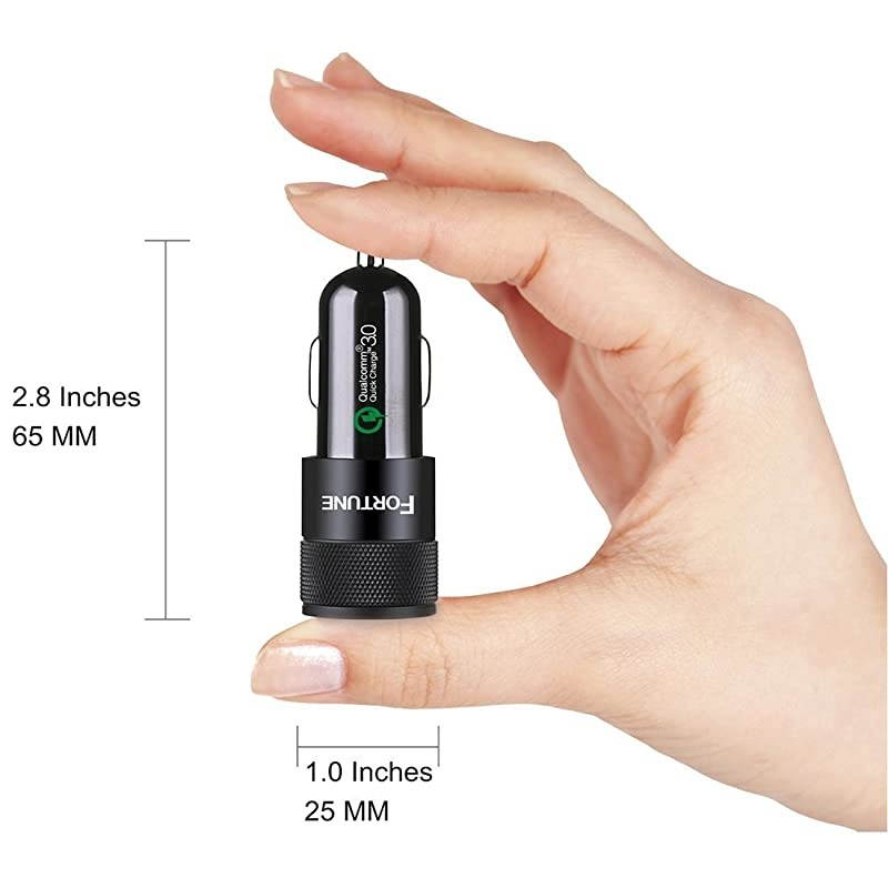 24W iPhone Car Charger Compatible With iPhone X / 8 / 7 / 6s / 6 / 6 Plus / 5s / 5c / 5, iPad Pro Air Mini 2 / 3 / 4, iPod Nano Touch with Dual USB 5V 2.4A Ports & 6ft Apple charging Cord