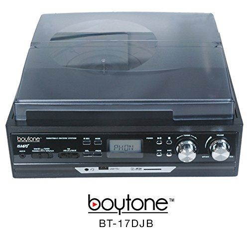 Boytone BT-17DJB Multi RPM Turntable, Black