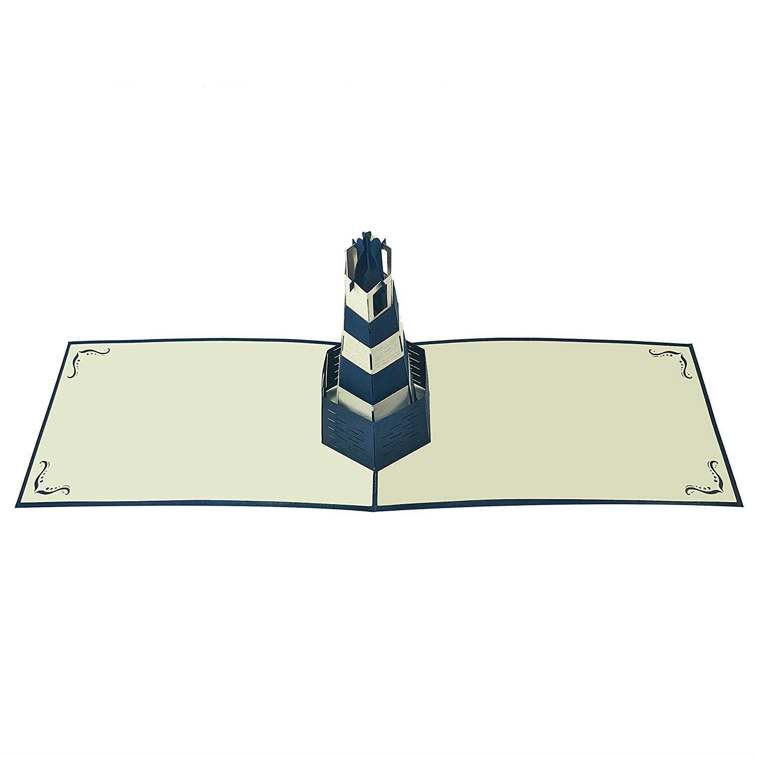 Lighthouse - WOW 3D Pop Up Greeting Card for All Occasions - Birthday, Congratulations, Good Luck, Anniversary, Get Well, Love, Good Bye