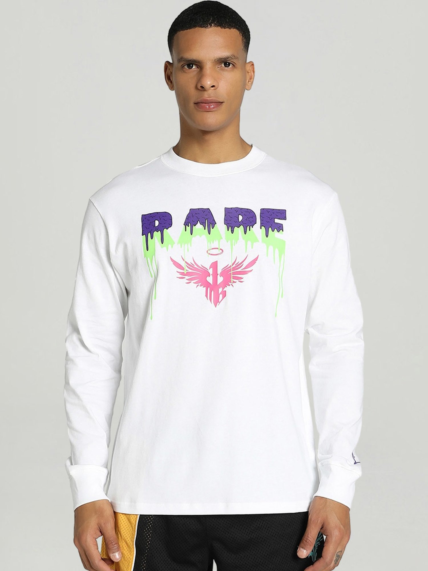 Puma MELO White Regular Fit Printed Sports T-Shirt