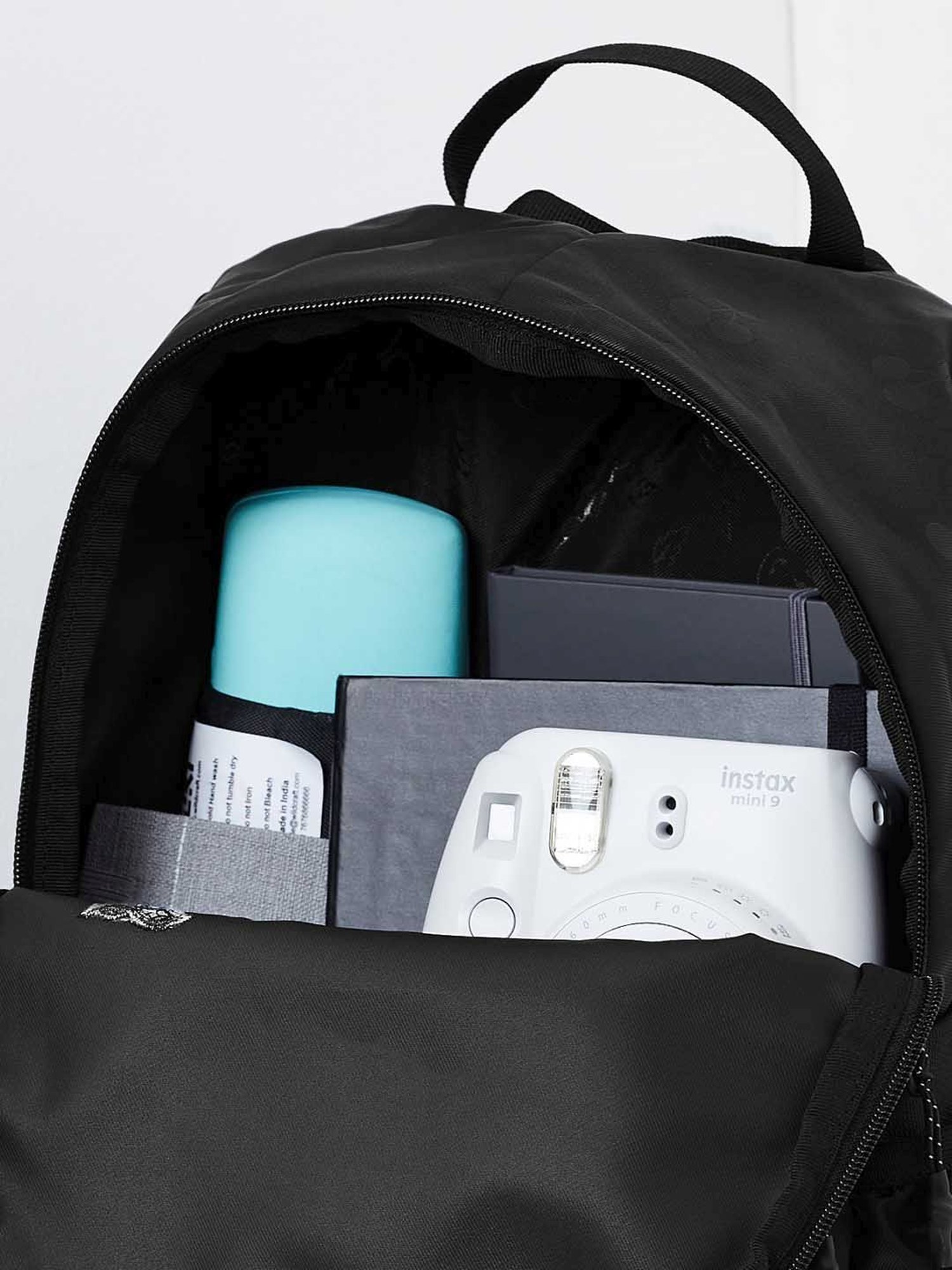 Wiki Back to School Black Polyester Printed Backpack - 22 Ltrs