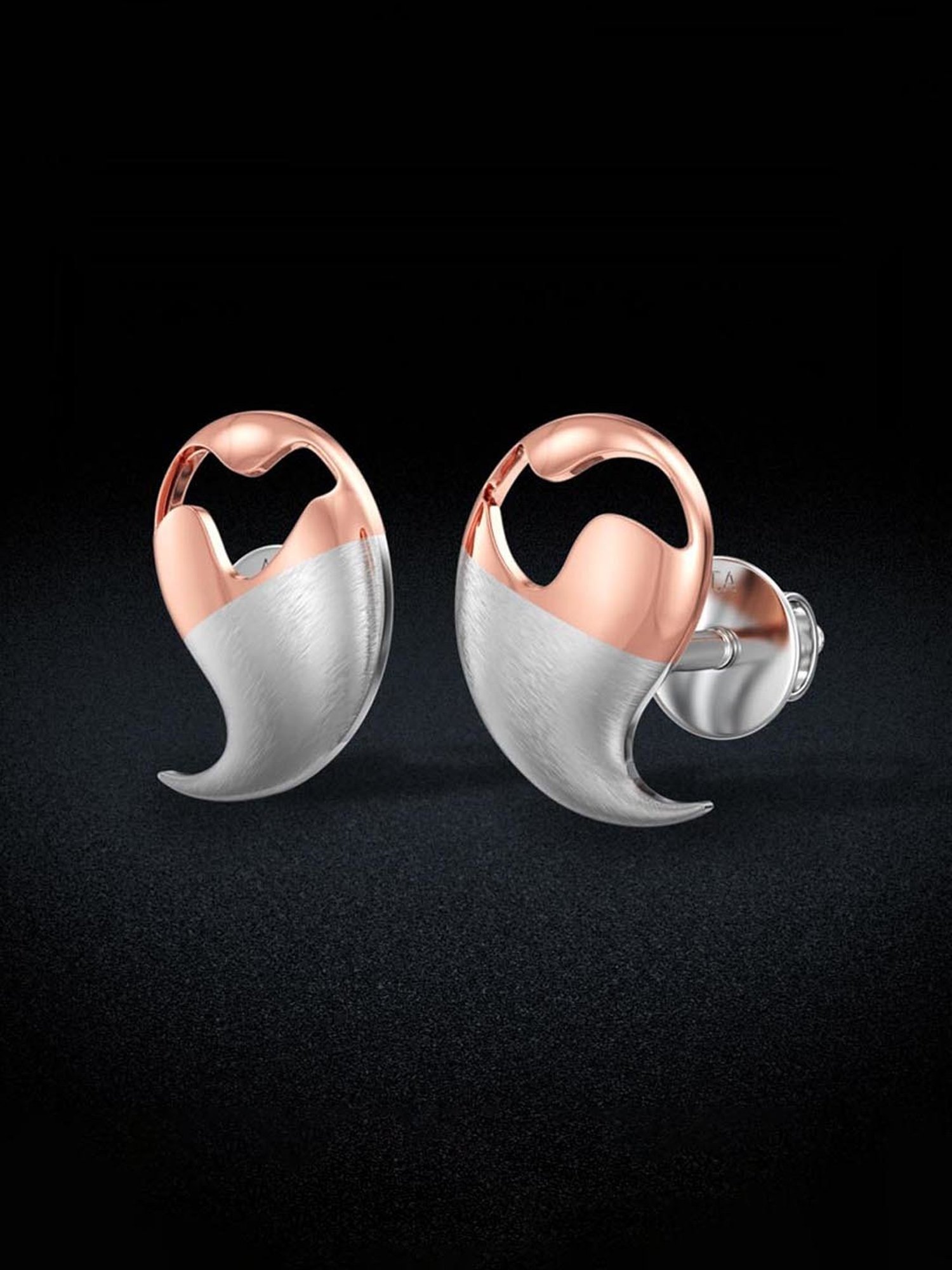 Joyalukkas 950 Platinum Sculptural & Rose Gold Earrings