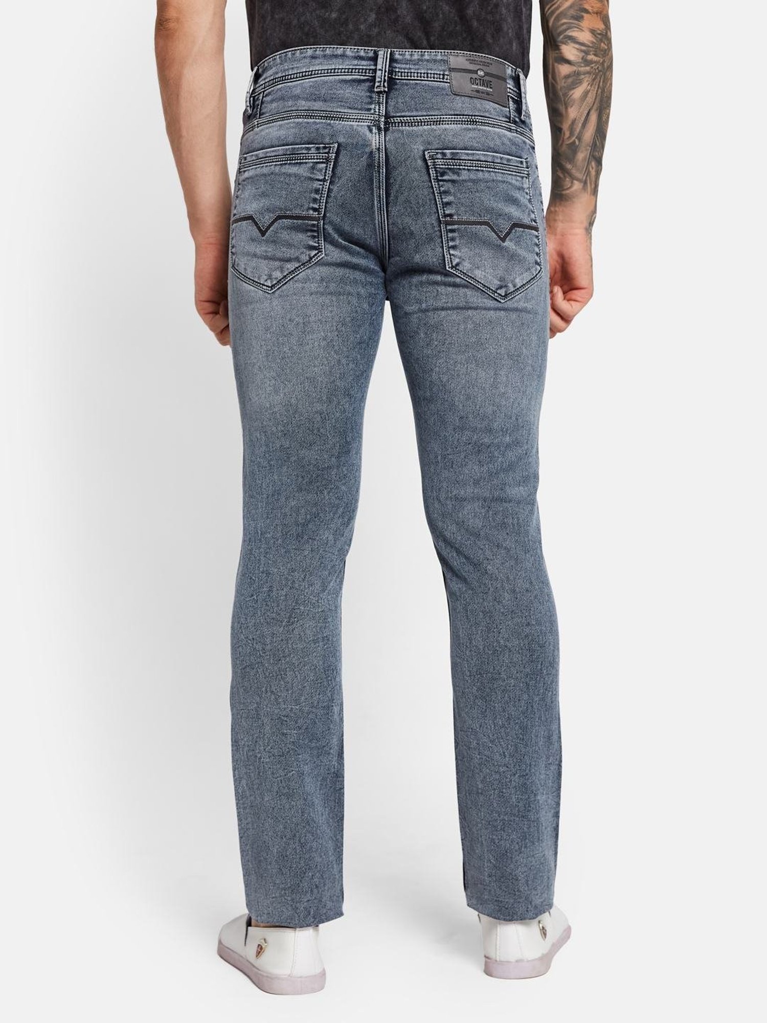 Octave Graphite Cotton Regular Fit Jeans