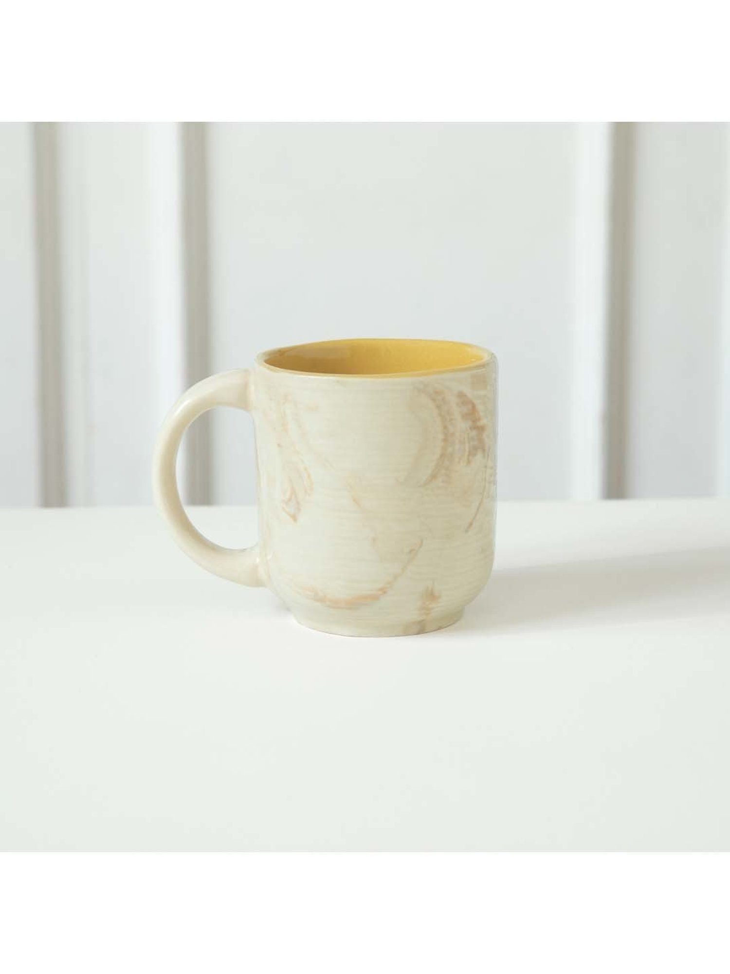 Ellementry Amber Love Beige Ceramic Mug (0.2 L)