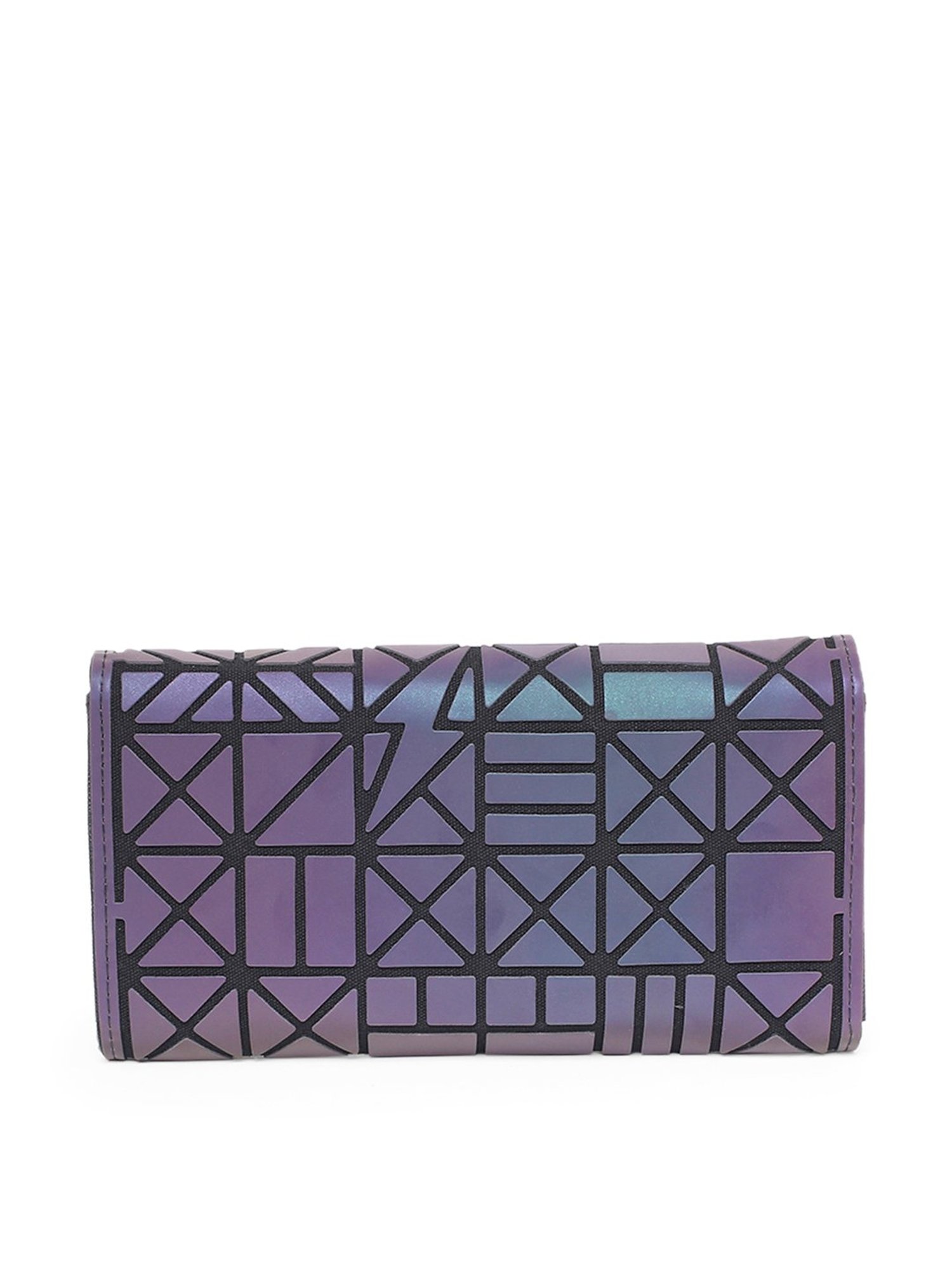 Baomi Purple Textured Tri-Fold Wallet