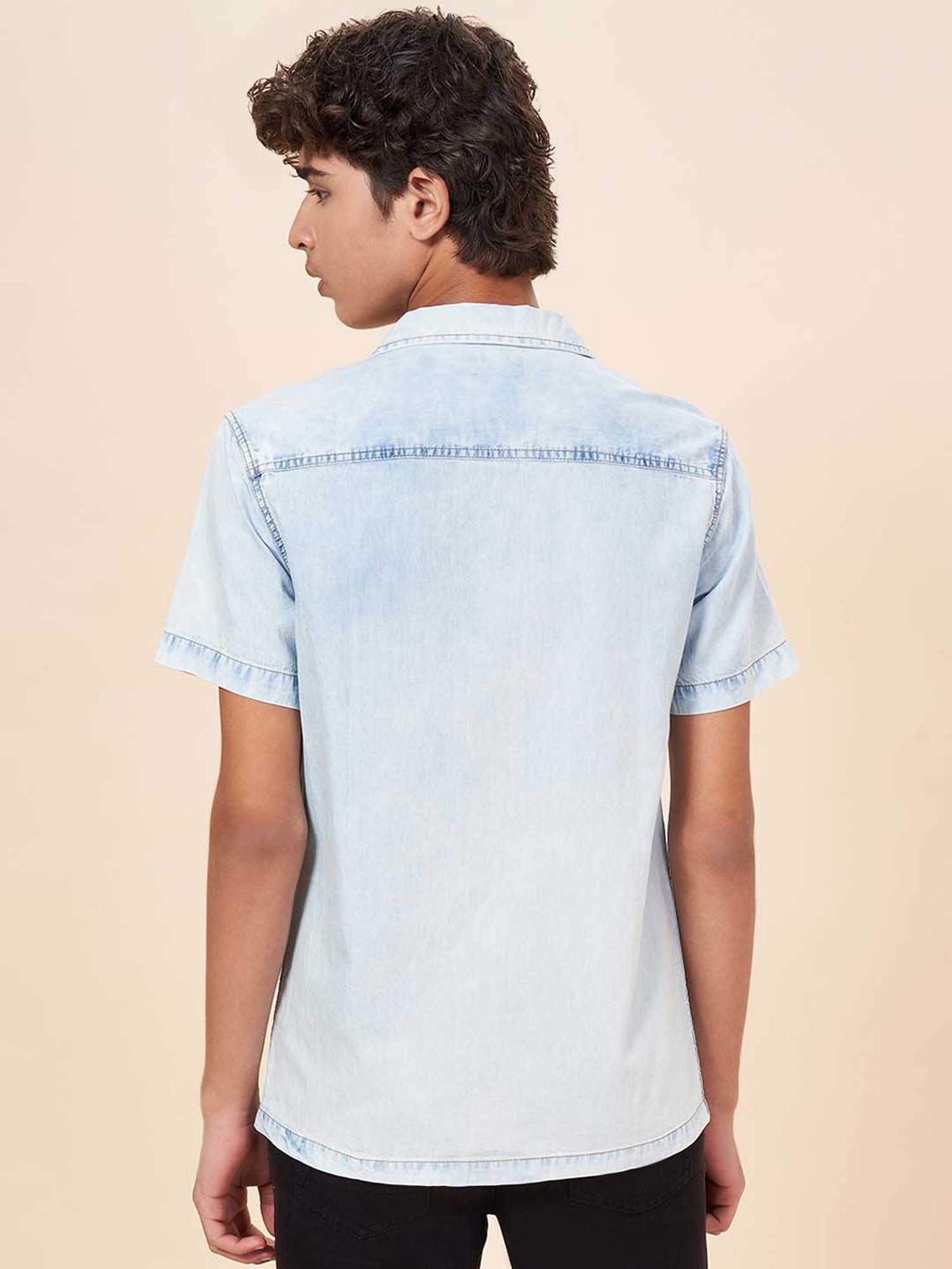 Coolsters by Pantaloons Kids Stone Blue Cotton Printed Shirt