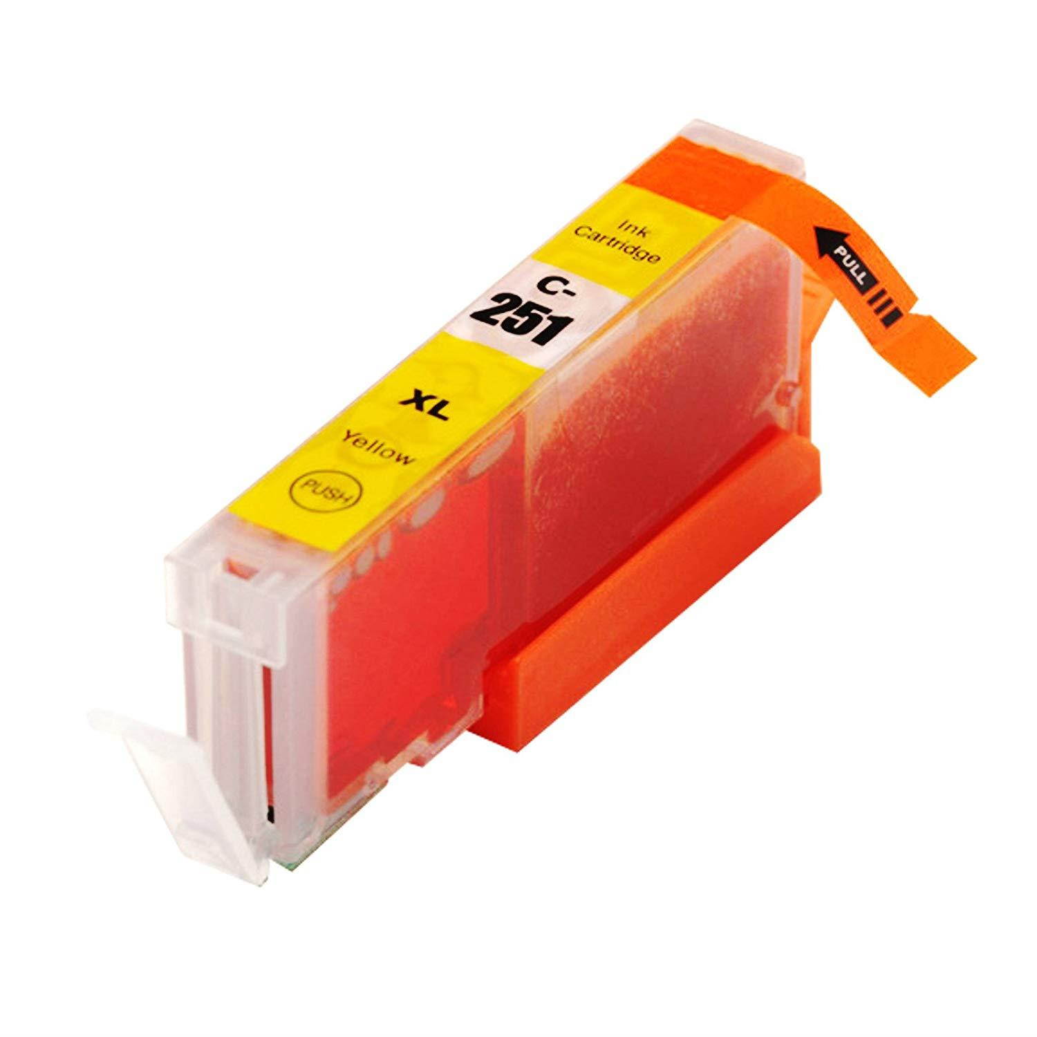 4 Pack INK4WORK Compatible Replacement For CLI-251XL CLI-251 XL Yellow Ink Cartridge For PIXMA MX722 MX922 iP7220 iP8720 iX6820 MG5420 MG5422 MG5520 MG5522 MG5620 ....