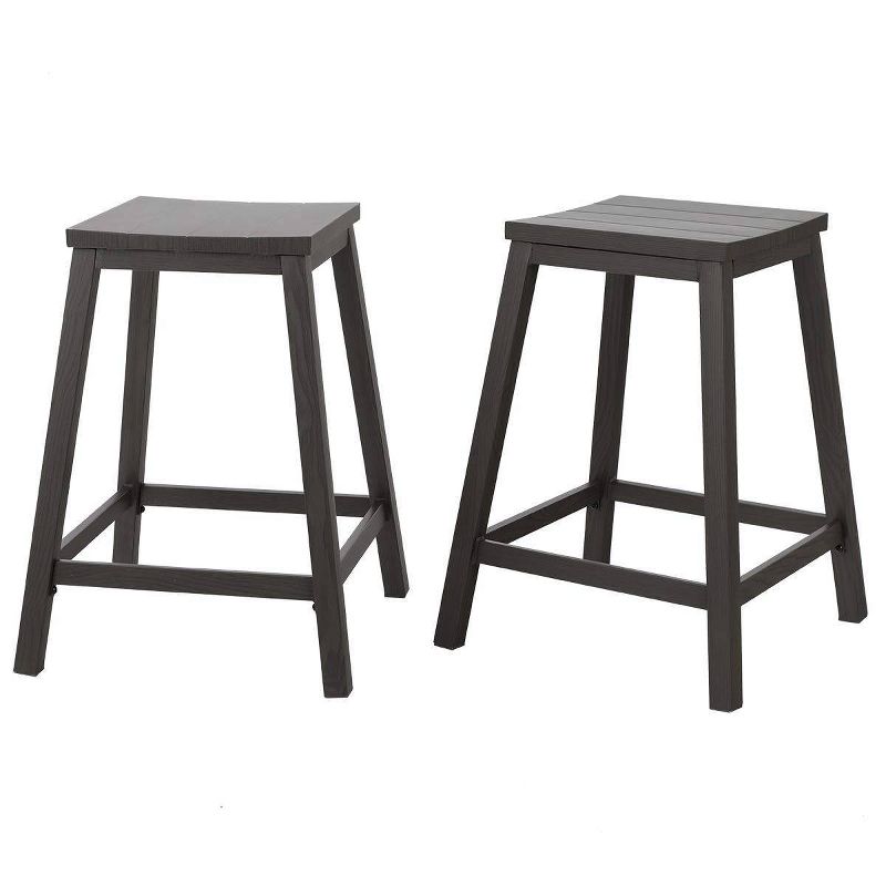 2pc Counter Height Metal Saddle Bar Stools - Captiva Designs